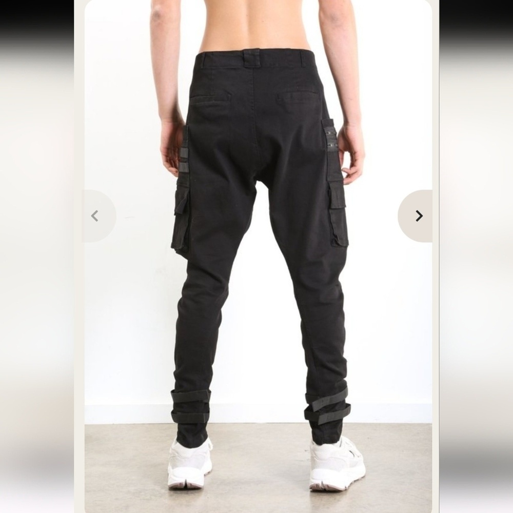 C2H4 Zero Slim Barrel Gravity Tactical Cargo Pants Black Cotton Blend Tapered 36 - Picture 14 of 14